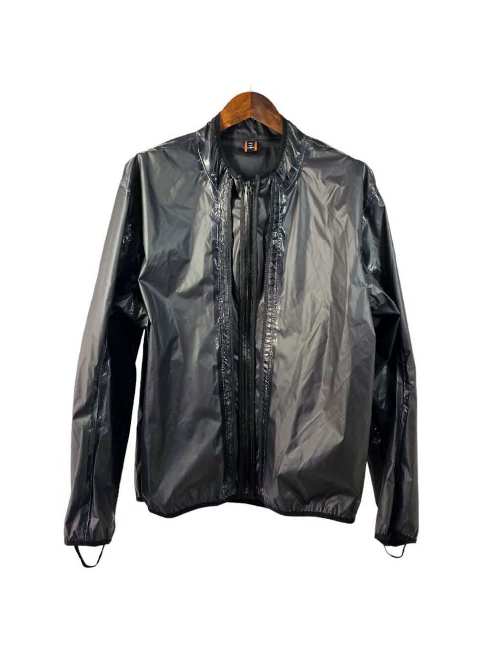 Kathmandu Mens XL Black Waterproof Rain Jacket Lightweight Nylon Packable Windbr